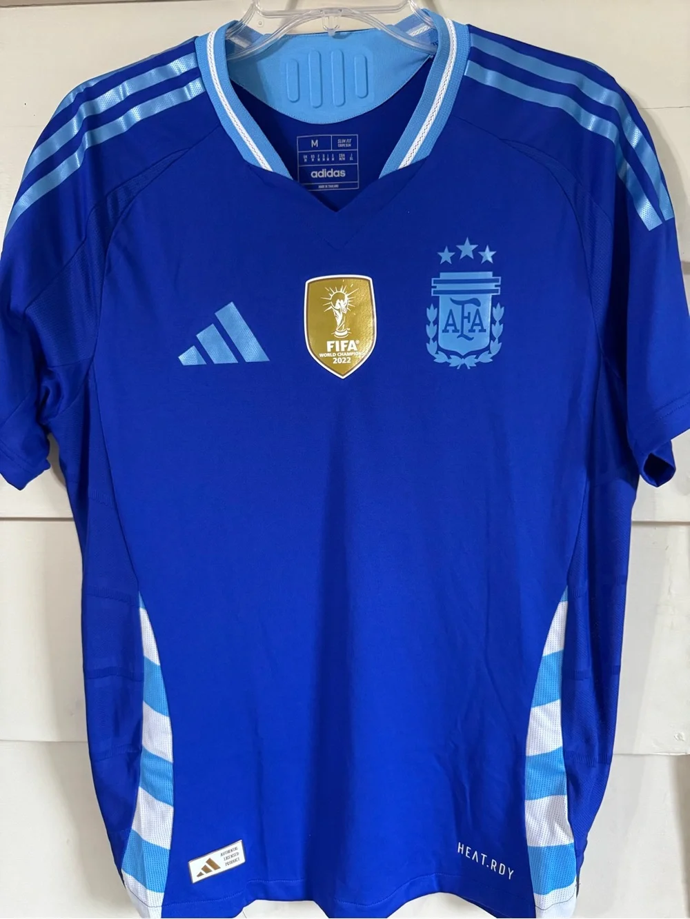 Adidas Argentina 2024 Away Authentic Player Jersey Men's Medium M FIFA Patch Blu